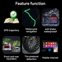 8.1'' Motorcycle Portable GPS Navigation Wireless Carplay Android Auto IPX8 Waterproof Motorcycle 2K HD Touch Screen Display - Image 3