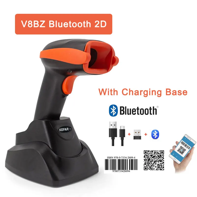 best car battery charger Handheld Wireless Barcode Scanner Portable Wired 1D 2D QR Code PDF417 Reader  for Retail Shop  Logistic Warehouse Cylinder Stethoscope Code Readers & Scanning Tools