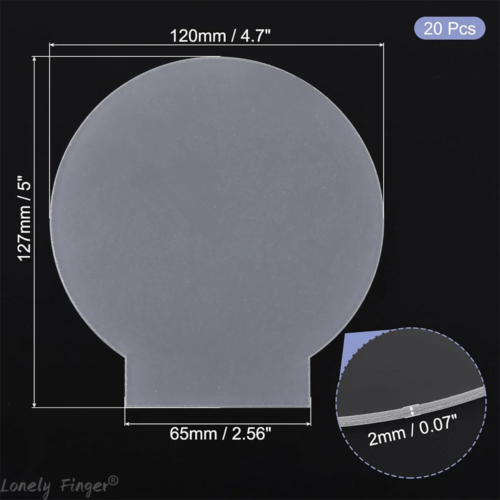 12Pcs2Acrylic 시트 LED 라이트베이스에 대 한 명확한 빈 캐스트 테이블 DIY 디스플레이에 대 한 필름과 두꺼운 라운드 투명 패널 보드