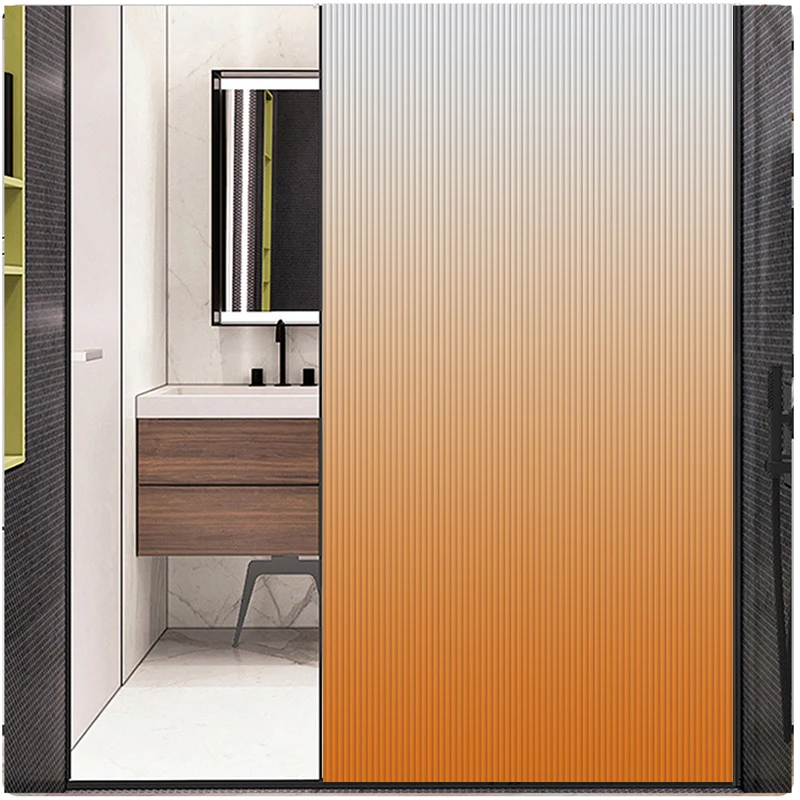 Privacy Windows Film Color Gradient Decorative Window Stickers No Glue Static Cling Frosted Glass Sticker Home
