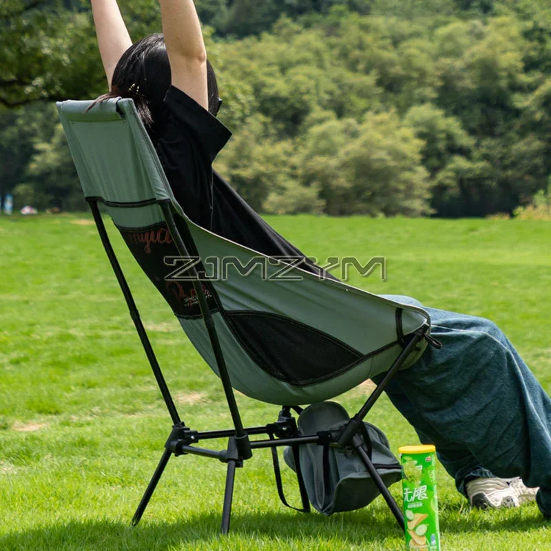 Portable High Back Chair-Lightweight Folding Chair for Camping-Supports 120kg Perfect for Outdoor Adventures