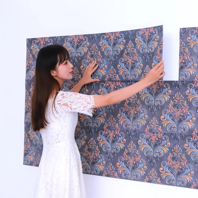 

Premium 3D Wallpaper DIY Brick Stone Self Adhesive Waterproof Wall Paper Kitchen Bathroom Living Room Tile Stickers 10PCS/Set