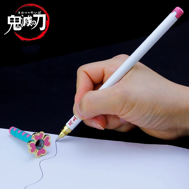 20cm Demon Slayer Anime Sword Gel Pen Kanroji Mitsuri Kimetsu No Yaiba Swords Alloy Pens Weapon Keychain Collectible Toys Gifts 1