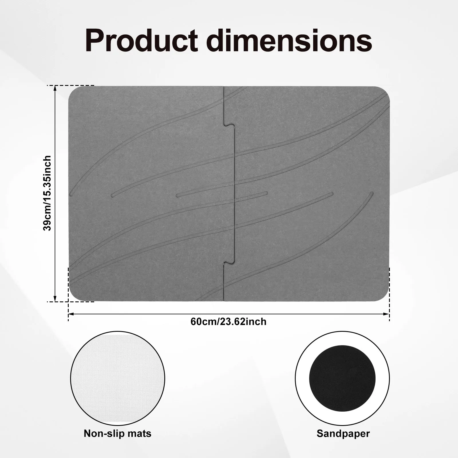 Stone Bath Mat Diatomaceous Earth Shower Mat Non-Slip Super Absorbent Bathroom Floor Quick Drying Natural Easy to Clean