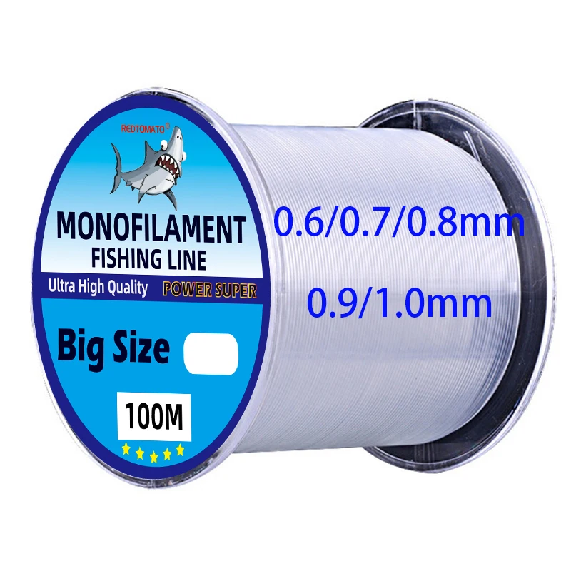 0.6/0.7/0.8/0.9/1.0mm Big Size Fishing Line 100m Monofilament Sea Fishing  Nylon Fishing Line Super Strong Thick Fishline