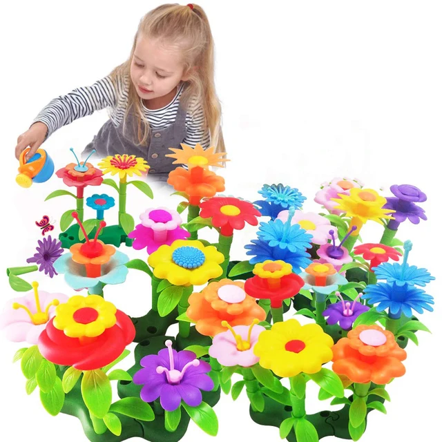 Flower Garden Building Toys For Girls Gardening Pretend Gift For Kids Stacking Game Toddlers Playset Educational Activity 1
