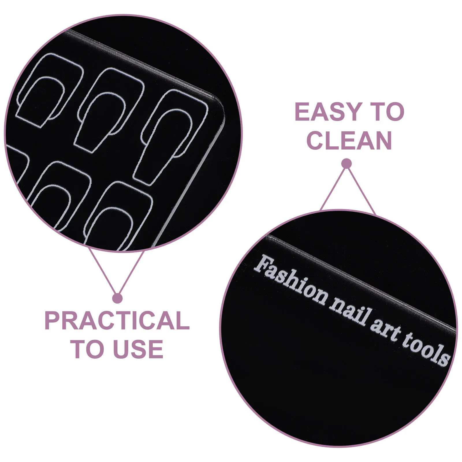 2개 네일아트 연습 팔레트 투명 아크릴 컬러 믹싱 플레이트 네일 폴리쉬 블렌딩..