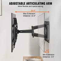 SucceBuy Full Motion TV Mount Fit for 26-90in TVs Swivel Tilt Horizontal Adjustment TV Wall Mount Bracket W/ Articulating Arms - Image 4