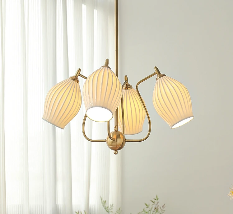 

Italian Medieval Living Room Light Creative Simple Restaurant Bedroom Transparent Aesthetics Ceramic Pendant Light