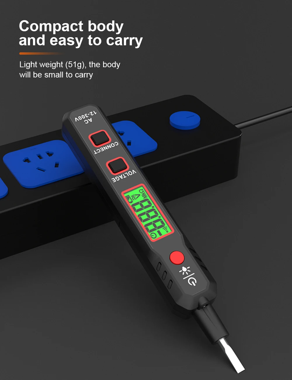 HABOTEST HT89 전압 검출기 AC 300V 민감한 유도 테스터 펜 백라이트 AC 전압 테스터 사운드 라이트 알람 LCD 디스플레이