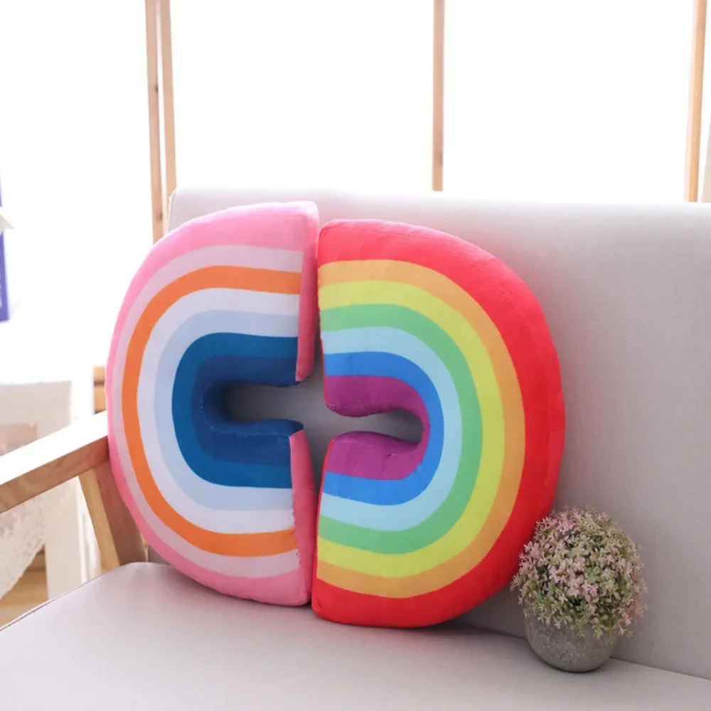 New Cute Rainbow Shaped Pillow Kids Plush Toy Office Sleeping Neck Pillow Children's Room Soft Comfortable Cushion Home Decor 5