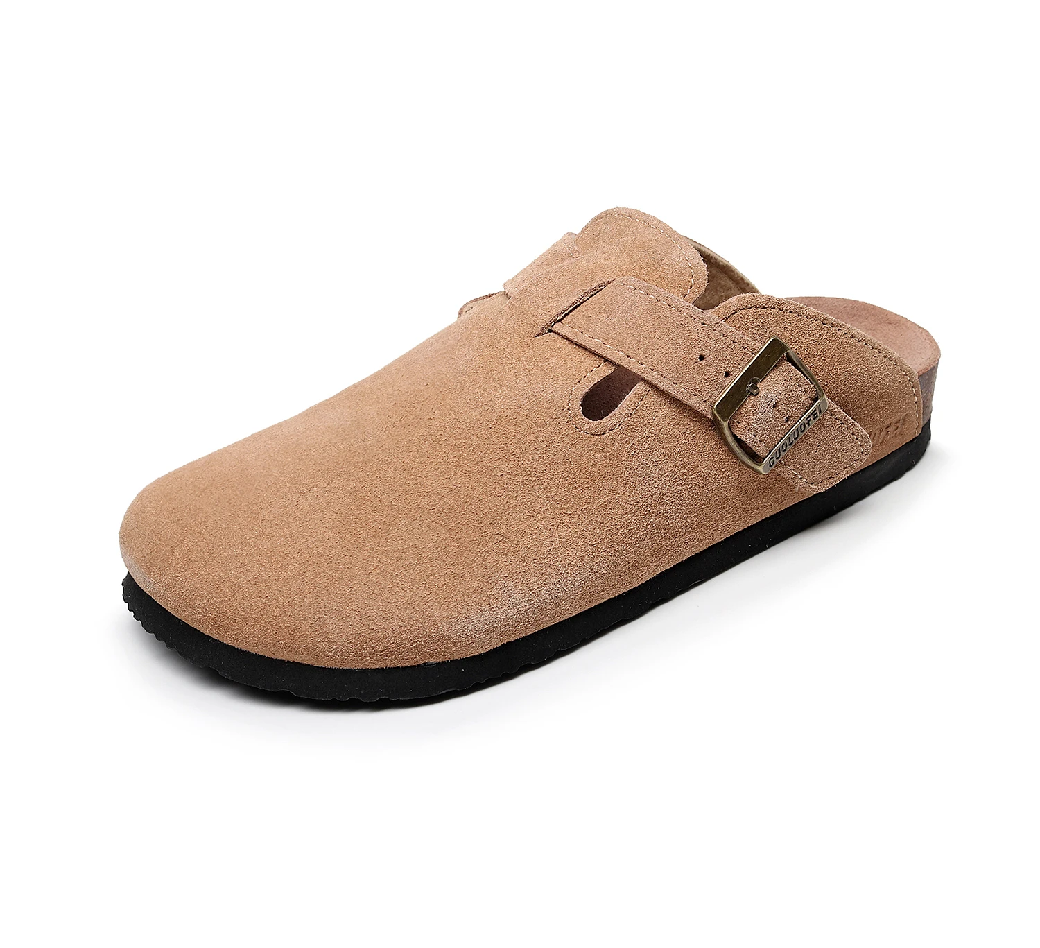 

Guoluofei Round Toe Mules Slippers Couple Slid Man Outdoor Casual Genuine Leather Sandals Women Suede Shoes