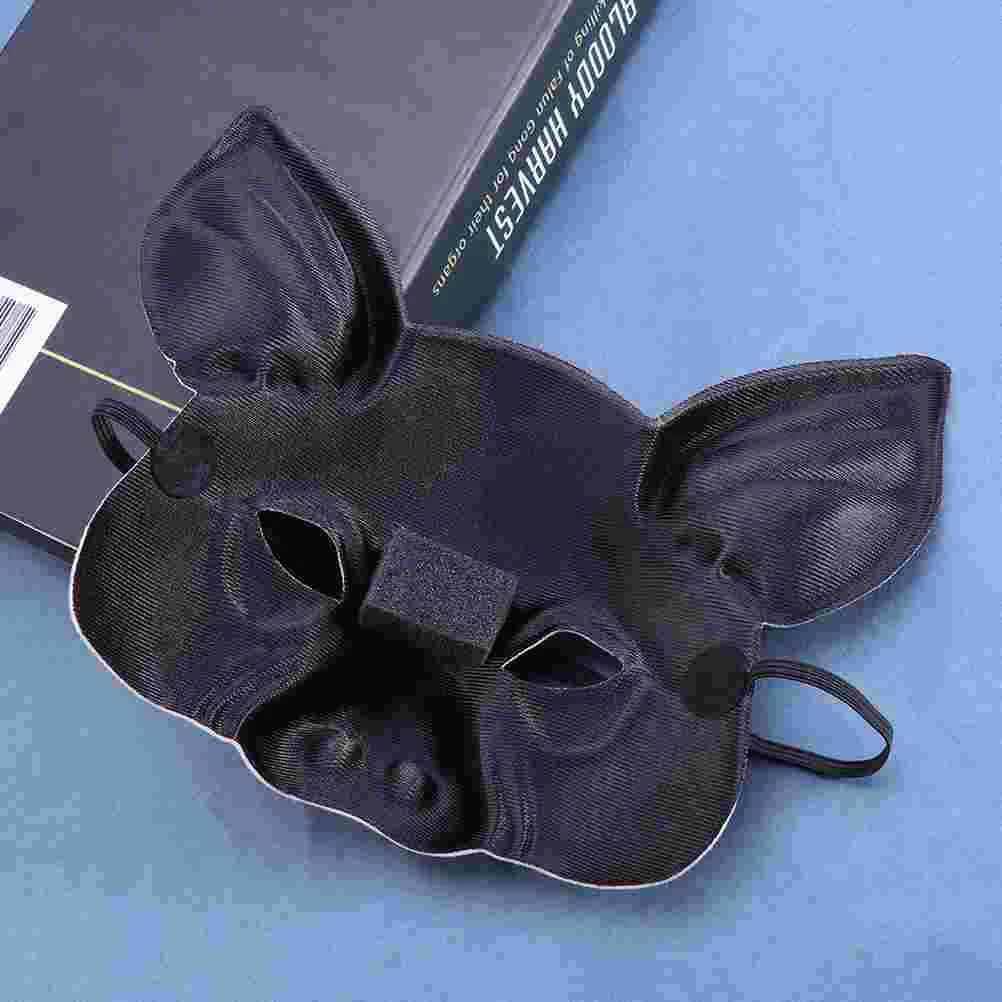 2 Pcs Half Face Animal Mask Pig Mask for Party Festival Halloween Masquerade Fancy Ball Cosplay White and Black