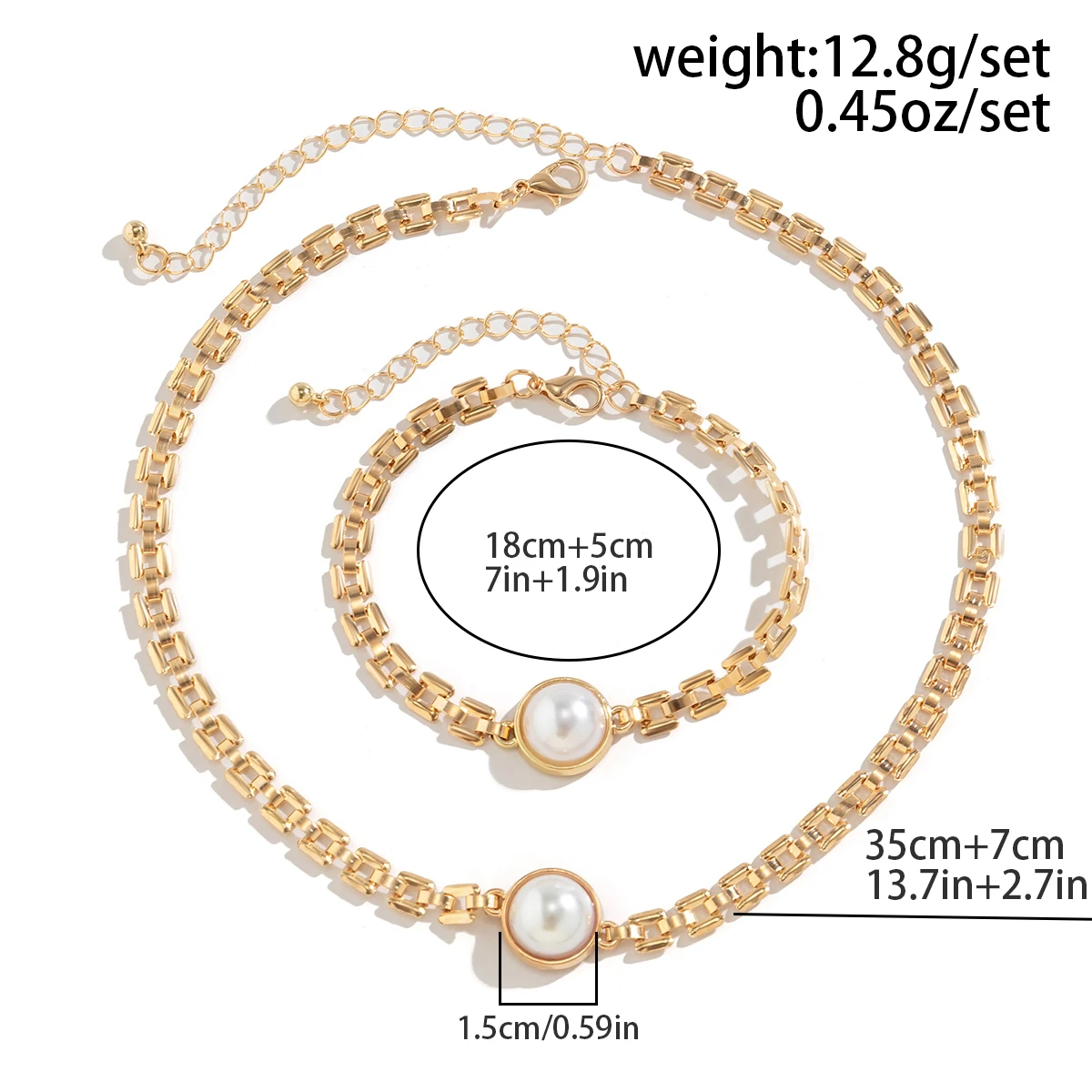 Conjunto de gargantilla y pulsera de perlas Kpop de moda para mujer - vestes novas