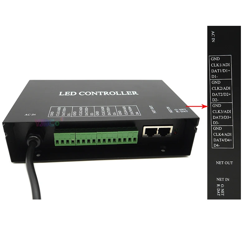 H802RA Artnet Eternet to SPI Pixel Controller 4 Ports 4096 Pixels AC 110V-220V Support MADRIX Jinx For WS2811 WS2812 LED Lights контроллер hx spi dmx sl 4p 4096 pix 220v tcp ip add artnet arlight 027277