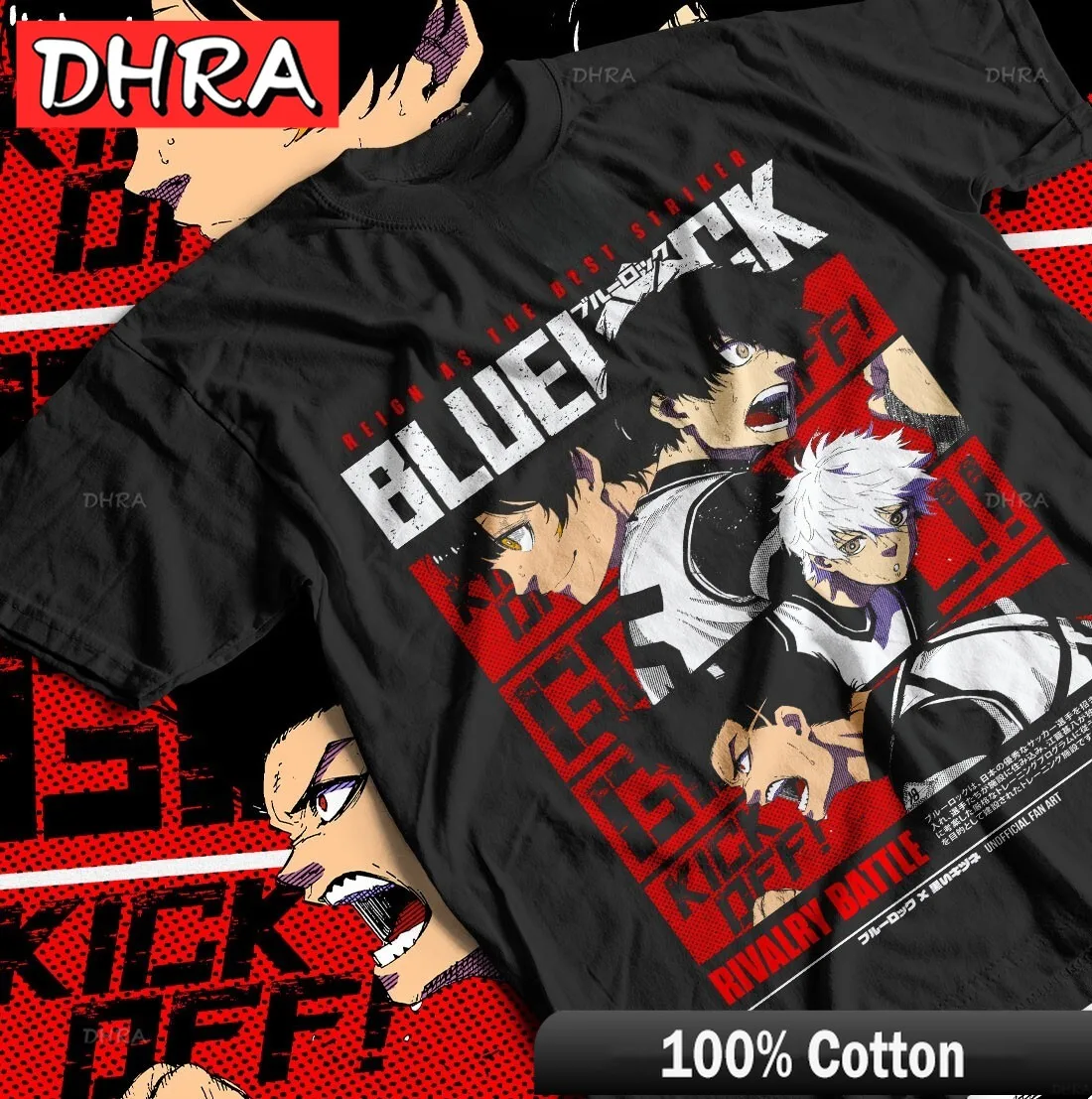 Unisex Blue Lock Anime Graphic Cotton Tee - Short Sleeve Summer Top