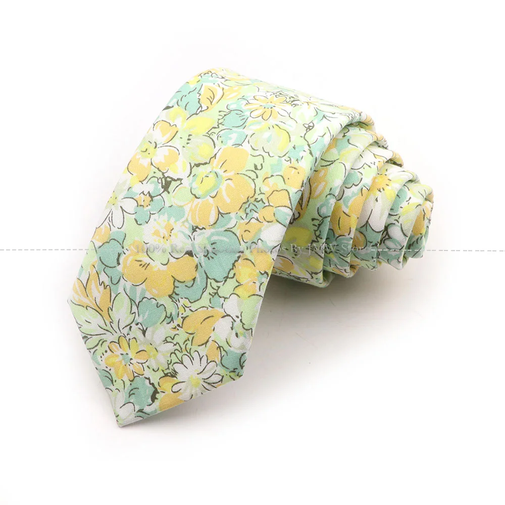 Men's Casual Chic Floral Neck Tie Cotton Beautiful Elegant Tie Wedding Party Suit Collar Flower Necktie Gravata Accessories Gift