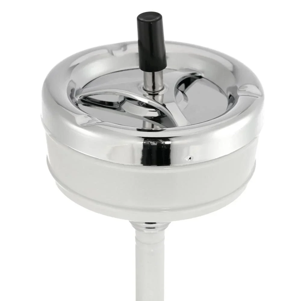 

Ashtrays Cigarette Height Vertical Lid Ash Rotating Ashtray Smoking Detachable Adjustable Floor Standing Stainless W/ Steel Tray