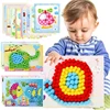 Children DIY Stickers Toys Button/Pompom/Diamond Early Education Kids Puzzle Handmade Creative Painting 3-6 Years Old Gifts TMZ 1