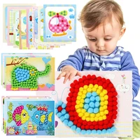 Children DIY Stickers Toys Button/Pompom/Diamond Early Education Kids Puzzle Handmade Creative Painting 3-6 Years Old Gifts TMZ 1