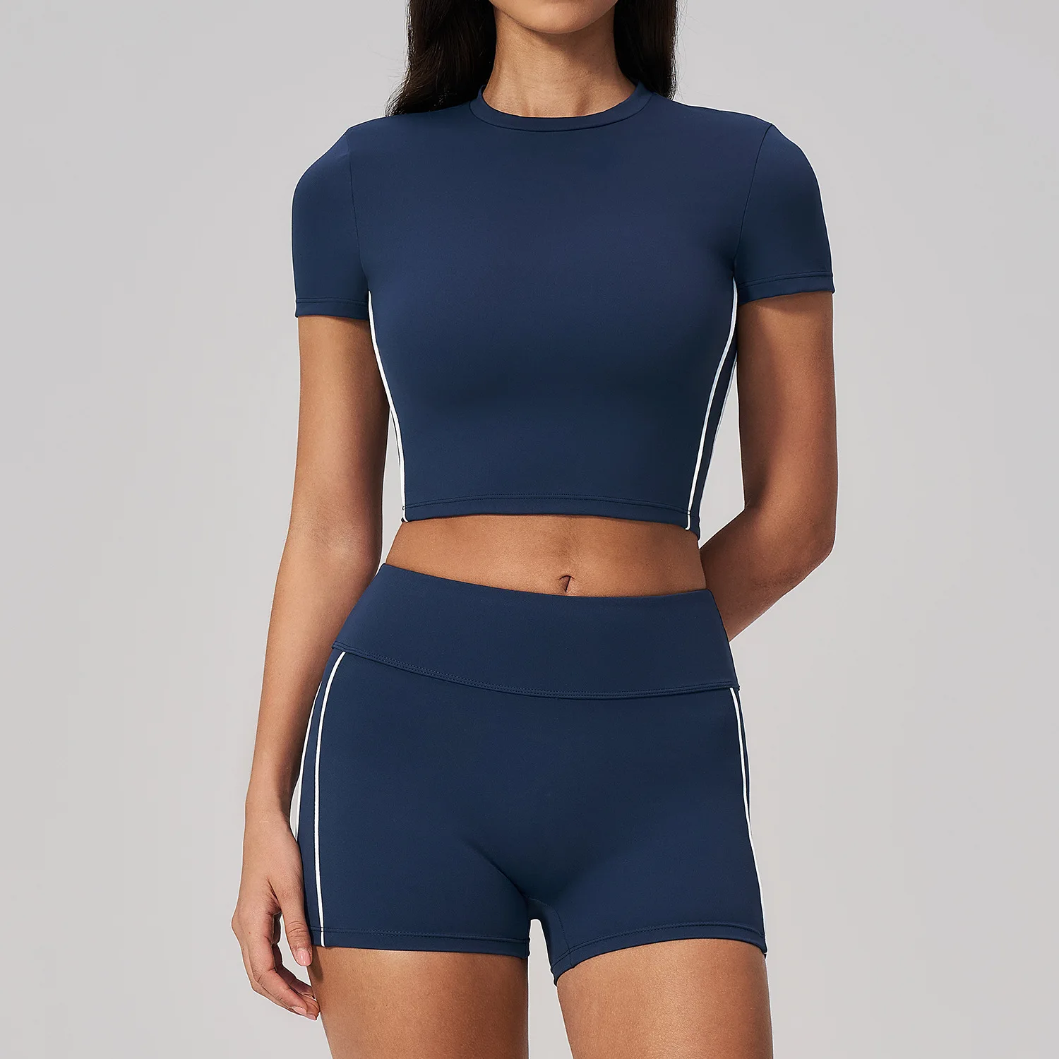 Yoga Sport Outfit For Woman Fitness Women's Two Pieces Short Pant Sets Suits Tracksuit Sportswear Woman Gym Yoga Workout Clothes 5
