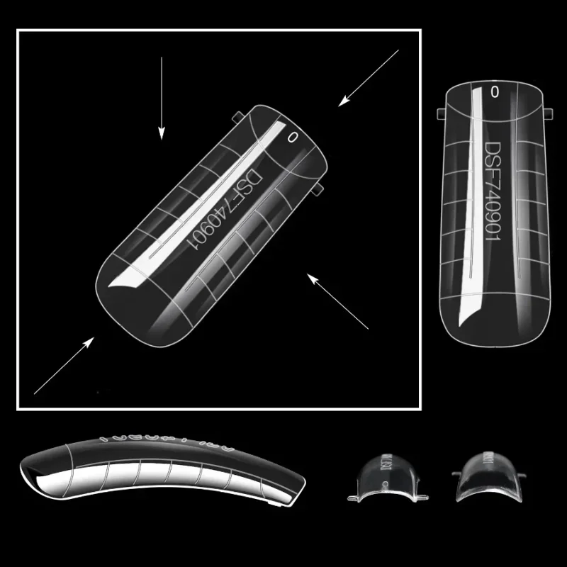 60pcs Tips Forms for Extension Nail Quick Building Mold Acrylic Gel Polish Upper Forms Clamps for Nails Manicure Tools fake nail forms false nail forms nail tips false nail tips