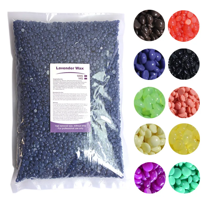 500g Hard Wax Beans Solid Hair Remover No Strip Depilatory Hot Film Hair Removal for Body Eyebrow Bikini Face Leg