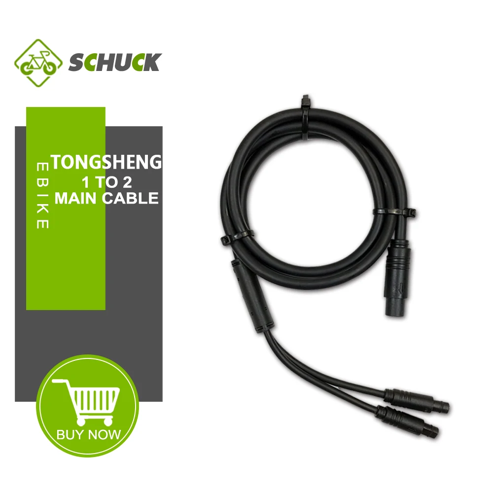 

Tongsheng 1 TO 2 Ebike Main Cable Connect TONGSHENG Thumb Throttle XH-18 VLCD6 with Waterproof Plug for TSDZ2 Mid Drive Motor