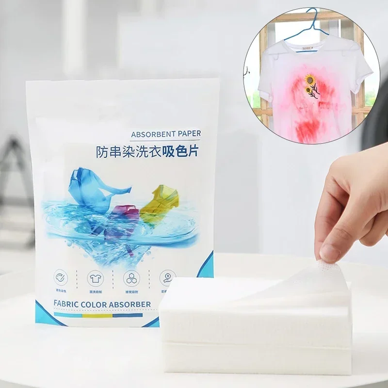Laundry Tablets Laundry Paper Anti-Staining Clothes Sheets Anti-String Mixing Color Absorption 50 PCS/Bag