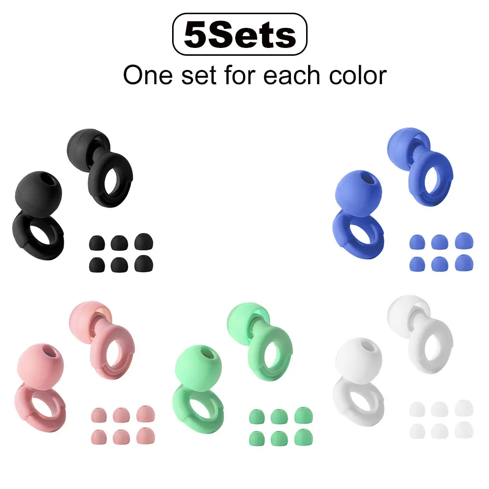 HUAK Super Soft Reusable Noise Reduction Ear Plugs – Ideal for Sleep, Swimming, and Work