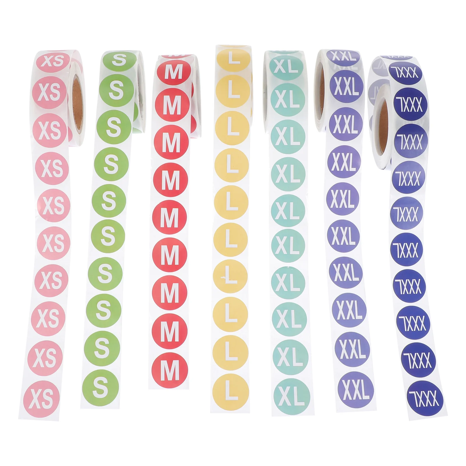 7 Rolls of Clothing Size Label Self-Adhesive Size Sticker Apparel Marking Tag