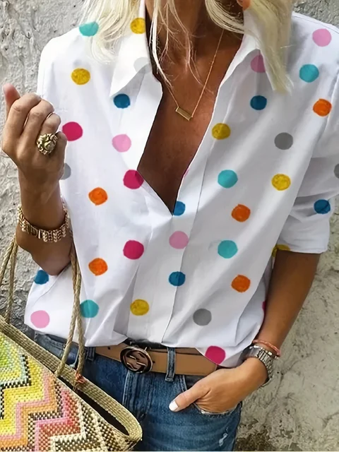 plus size polka dot shirt
