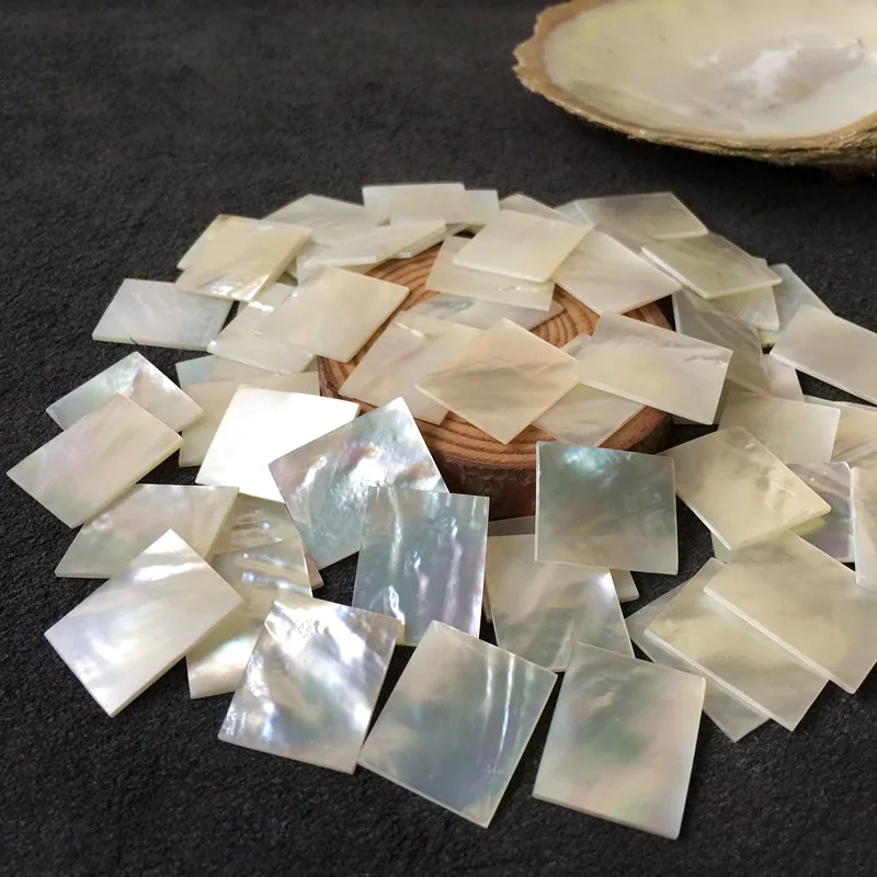 Natural Shell Ornaments 10Pieces 25mm /20mm/1mm Natural Mother of Pearl Shell Slice DIY Musical Instrument Accessories And Crafts Inlay Carved Material