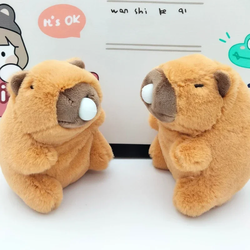 Spit Bubble Capybara Plush Keychain 1-20Pcs Water Guinea Pig Doll Doll Pendant Student Backpack Charm Car Key Chain Charm