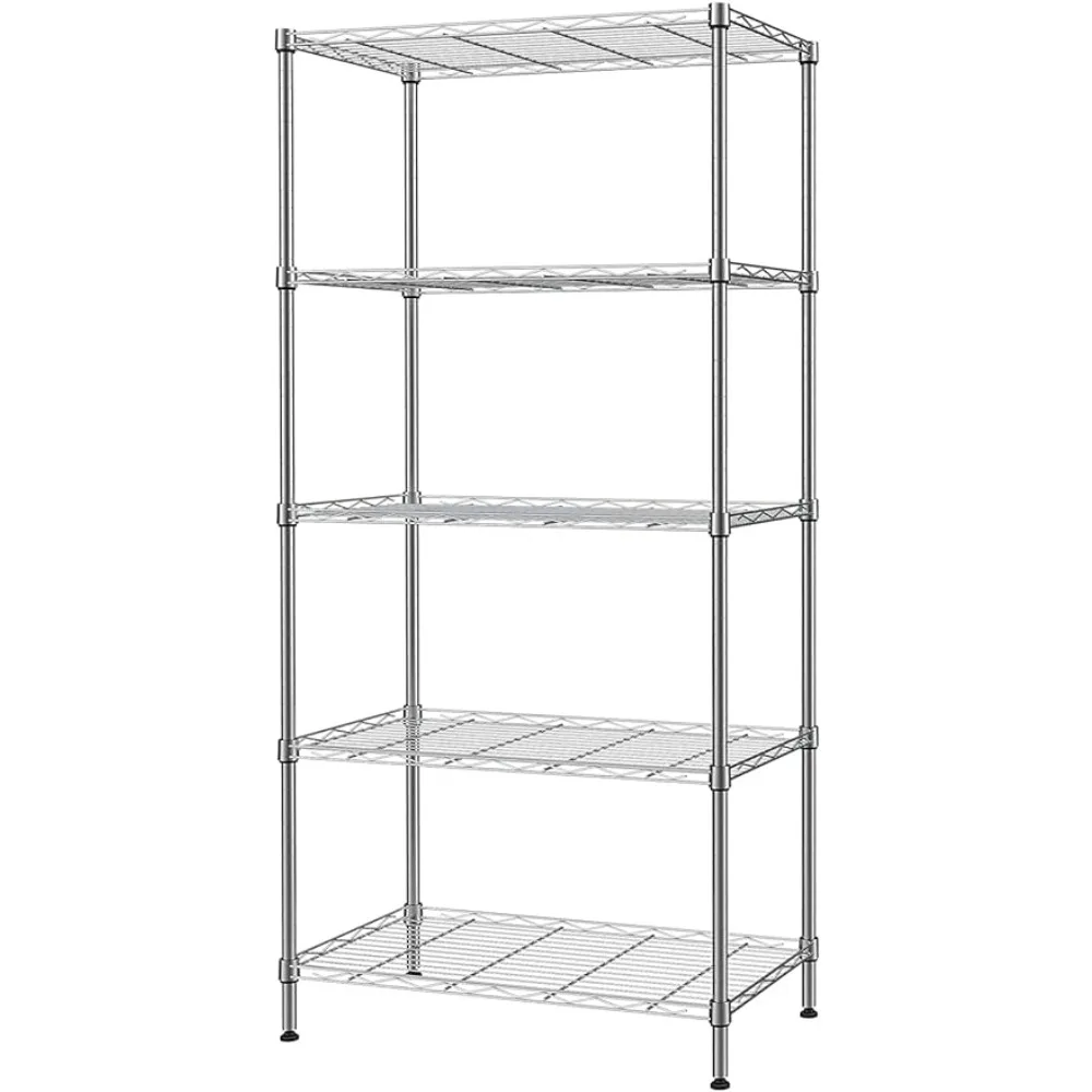

SINGAYE 5 Tier Adjustable Storage Shelf Metal Storage Rack Wire Shelving Unit Capacity H for Pantry Closet Kitchen Laundry