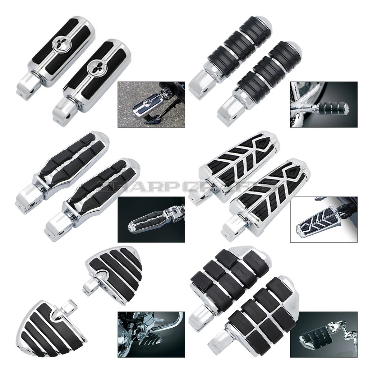 MotorcycleFrontRearFloorboardsFootPegsFootrestsForKawasaki