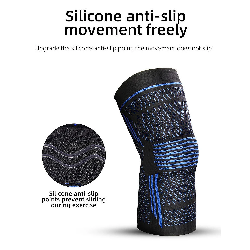 Ginocchiere A Compressione Ioggtser 2 Pezzi - Maniche Ergonomica Per Dolore, Artrite E Sport - Con Silicone Antiscivolo E Maglia 3D - Taglia 3XL - 3