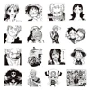 10/30/65pcs Black And White One Piece Stickers Luffy Zoro Anime Sticker Skateboard Motorcycle Cup Stationery Classic Toy Decal 2