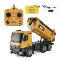 HUINA 1/14 Scale RC Dumper Truck 2.4GHz Electric RTR 1573 Remote Control Car Battery Light Outdoor Toys Boys Gift TH18056 2