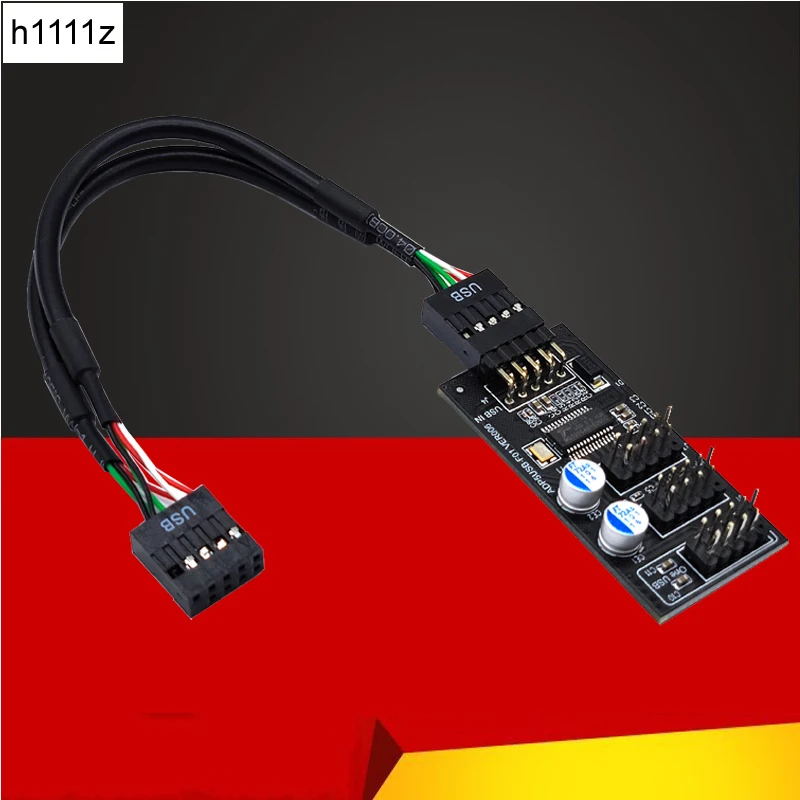 Usb Hub Connector Usb Splitter a Usb2.0 9pin Header Board 30 cm 60cm Cabo para Refrigeração a Água para Rgb Led Fan Teste de Velocidade 9pin