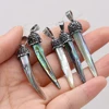 1PCS Natural Stone Knife Abalone Black Shell Pendant For Jewelry Making DIY Necklace Earring Accessories Charms Gift 5x40-5x50mm 1