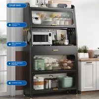 Dust-proof Carbon Steel Kitchen Cabinets Multi-functional Storage Cabinet for Kitchen Furniture Microwave Oven Storage Cabinet 2