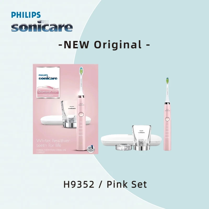Philips toothbrush HX9352 5 Modes New Original White Set Pink Whit two sonicare replacement heads