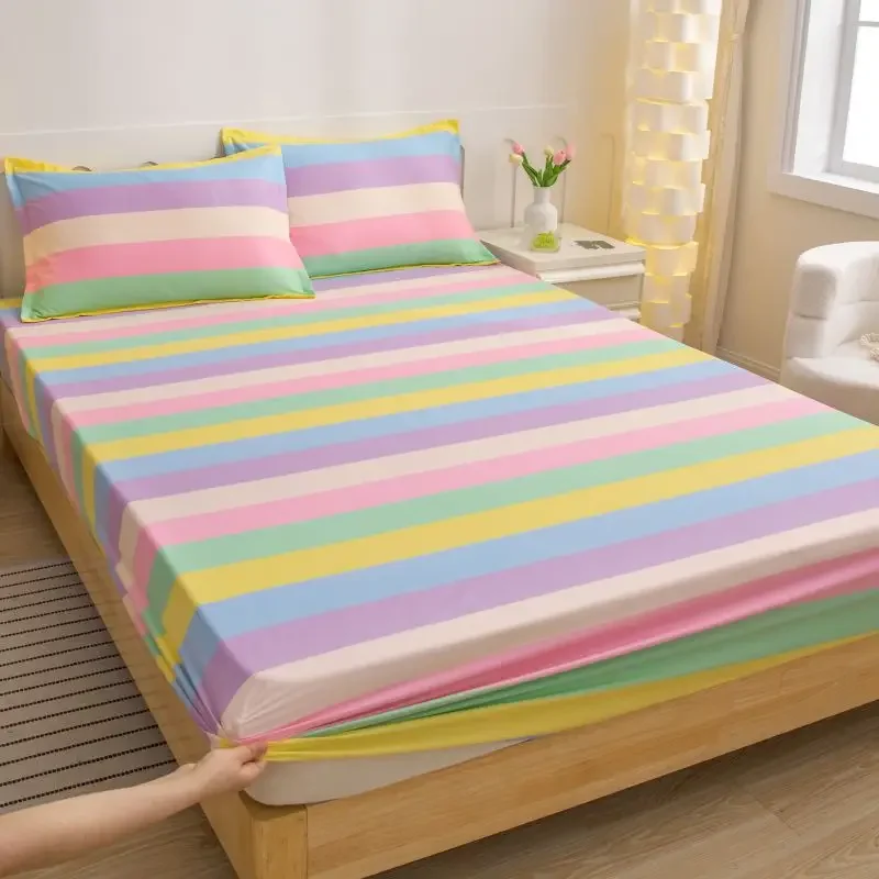 One printed single-piece bed hat (without pillowcase) mattress cover full cover dust-proof anti-slip bed for all seasons