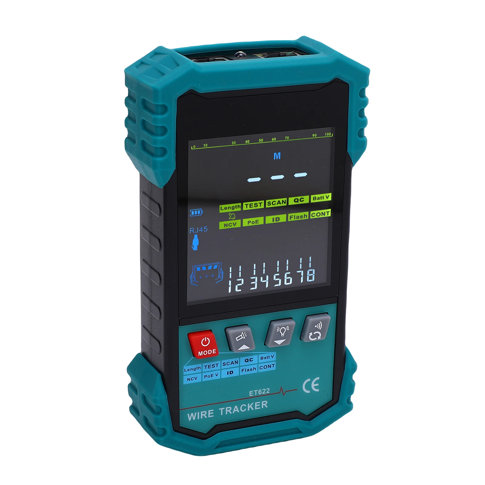 Cable Tester with POE Voltage Detection, Wire Tracker, RJ45 Length Measurement (