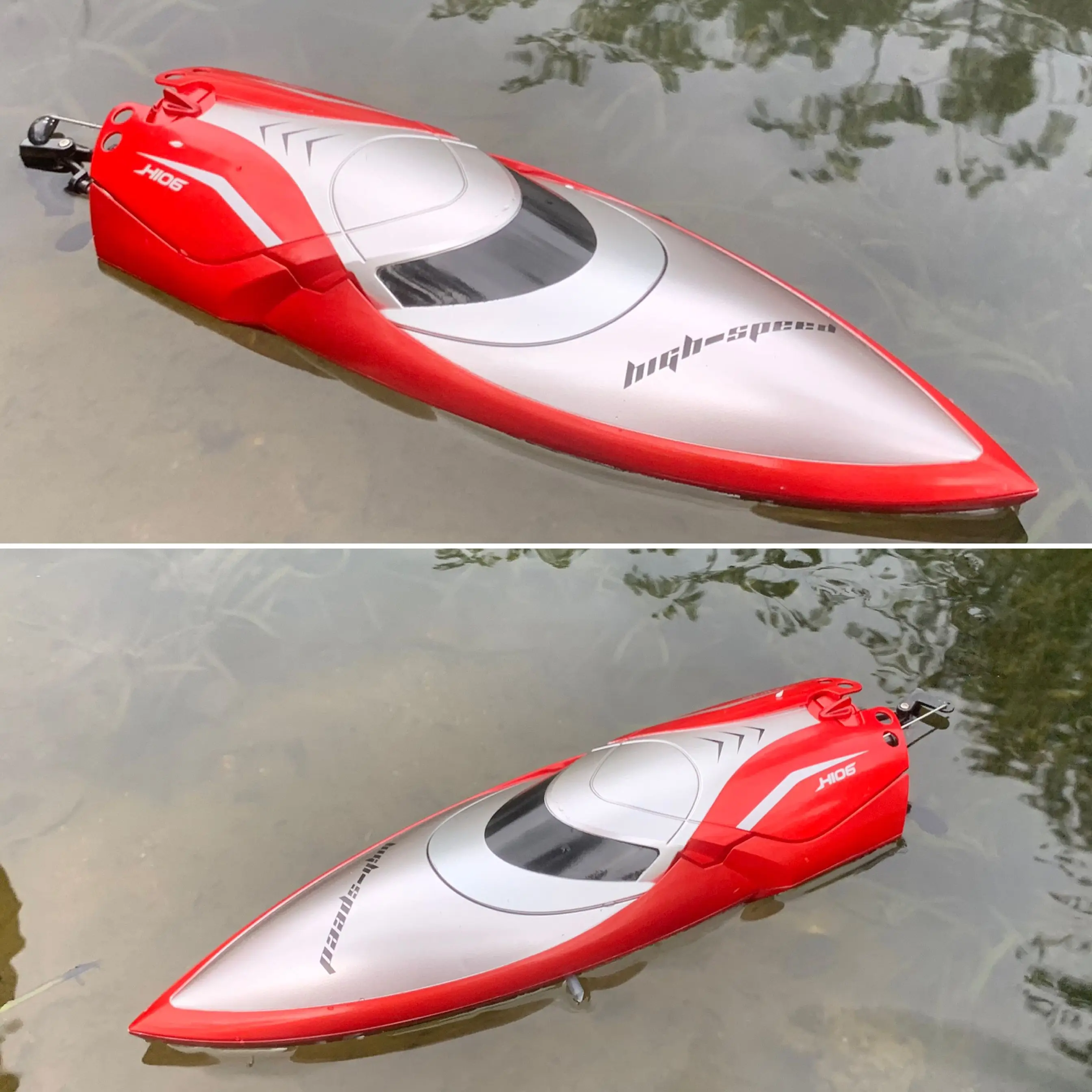US STOCK TKKJ Remote Control Racing Boat Speed Fast 35km/h 2.4G 4CH H101 H106  for Hobbies Kids Adults on Lake Pool Seas 6