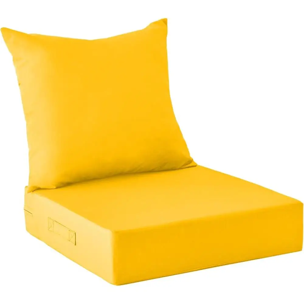 Waterproof Outdoor Cushions Set Patio Furniture Chair Memory Foam Padded Cushion Eco-friendly Garden Sofa Supportive Seat and 2