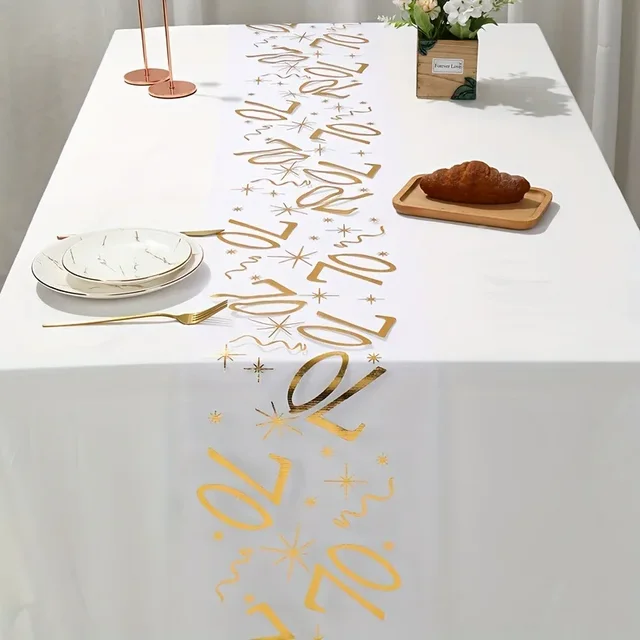 Décor de chemin de Table pour 20e 30e 60e anniversaire, fournitures de fête de Table d'anniversaire, rouleau de chemin de Table doré de 3M, décor d'anniversaire 5
