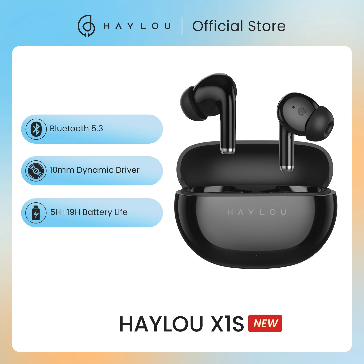 Haylou X1s Auscultadores Bluetooth sem Fio In-ear Design Earbuds 5.3 10 mm Driver Dinâmico Bateria 24h Enc Clear Call