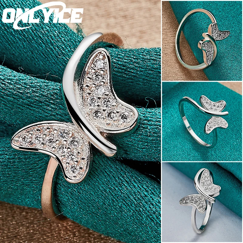 

925 Sterling Silver Butterfly Zircon Ring For Women Wedding Band Engagement Rings Fashion Jewelry Charms Accessories Gift